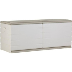 Coffre de Rangement Beige 450L avec Roulettes et Cadenassage