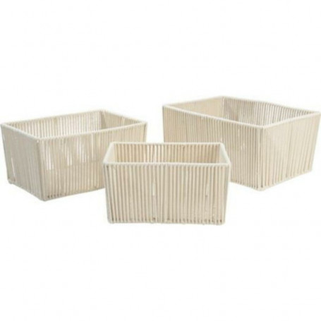 Set de basket DKD Home Decor Beige Métal Coton (40 x 30 x 20 cm) 105,99 €