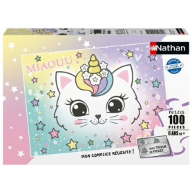 Puzzle Chaton Arc-en-Ciel 100 Pièces - Nathan pour Enfants dès 6 Ans