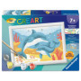 Kit de Peinture par Numéros Ravensburger - Dauphins et Coraux 13x18cm