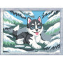 Kit de Peinture par Numéros Ravensburger - Huski Neige 18x24cm