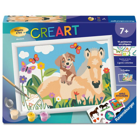 Kit de Peinture par Numéros Ravensburger - Cheval & Chien 18x24cm
