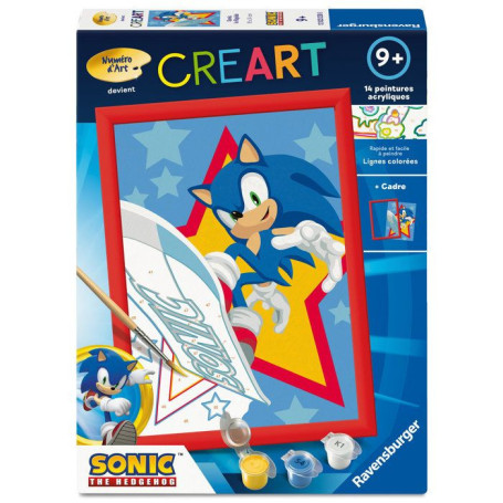 Kit de Peinture par Numéros Sonic - Ravensburger CreArt pour Enfants