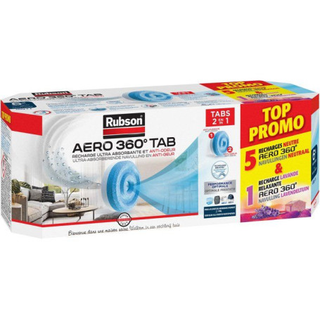 Lot de 6 recharges AERO 360° - Neutre et Lavande