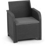 Fauteuil de jardin SanRemo avec coussin en résine gris graphite