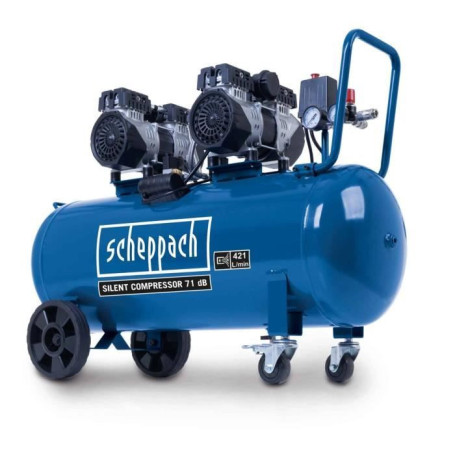 Compresseur d'air silencieux Scheppach HC100Si - 100L, 2200W, 8 bars