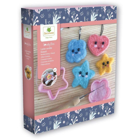 Lovely Box SYCOMORE - Kit de Pendentifs en Laine Cardée Kawaii