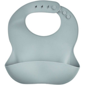 Bavoir en Silicone Pratique avec Récupérateur - Gris Charme