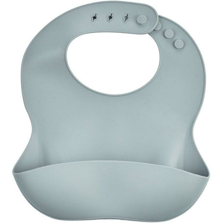 Bavoir en Silicone Pratique avec Récupérateur - Gris Charme