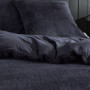 Parure de lit Teddy en microfibre et polaire - 220x240 cm - Gris anthracite