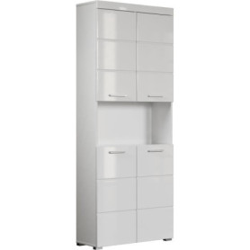 Colonne de Salle de Bain Amanda Double - 4 Portes et 1 Niche - Blanc