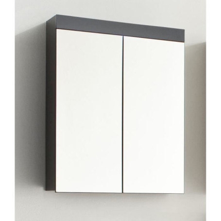 Armoire de Salle de Bain Suspendue Amanda - Miroir et Rangement Pratique - Gris