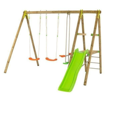 Portique en Bois TRIGANO avec Toboggan et Balançoires pour Enfants