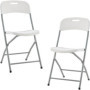 Lot de 2 chaises pliantes TERRANOVA en acier blanc