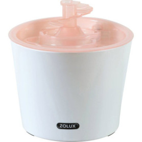 Fontaine à Eau Calypso ZOLUX pour Chats et Chiens - 3L avec 2 Filtres Inclus - Rose