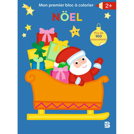 Bloc à colorier avec autocollants - Noël