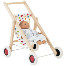Poussette en bois massif pour poupée
