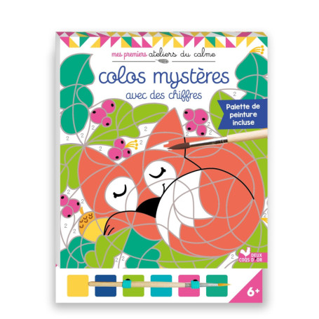 Colos mystères avec des chiffres - bloc avec pinceau et palette peinture papier