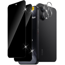 Xunzii Verre Trempé Anti-Espion pour Xiaomi Poco x8 Pro Max avec HD Caméra Arrière Protecteur [2+2 Pièces ], Dureté 9H Film Prot