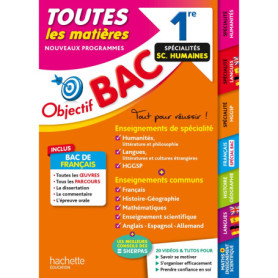 Objectif BAC 2025 - 1re Spécialités Sciences humaines Toutes les matières