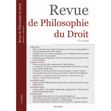 Revue de Philosophie du Droit 3/2025