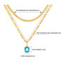 Mesovor Colliers en Cristal en Couches d'or 18 Carats, Colliers Chaîne Figaro 3mm | 4mm Serpent Chaîne Collier Ras Du Cou pour F