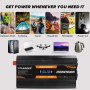 Yinleader Convertisseur 12V 220V 2500W /5000W Convertisseur de Puissance Onduleur 12V 230V Ecran LCD 2 Prises AC pour Panneau So