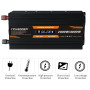 Yinleader Convertisseur 12V 220V 2000W /4000W Convertisseur de Puissance Ecran LCD 2 Prises AC pour Panneau Solaire Voiture VR