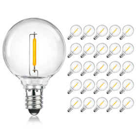 SCNNC 25 PCS Ampoule LED G40 E12 1W 230V Blanc Chaud 2700K, IP54 Étanche Ampoule E12 Ronde Equivalent à 7W Incandescente, Ampoul