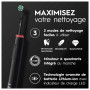 Oral-B Pro 3 Brosse À Dents Électrique Noire, Un Capteur De Pression Pour Protéger Les Gencives Sensibles, Des Accessoires, 3 Br