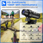 AIKER Camera Moto,Version Améliorée WiFi Camera Sport Étanchéité Ip66,1080PHD&120° Grand Angle Caméra Velo,Calibrage Automatique