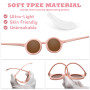 LOJUDI Lunette Soleil Bebe 0-36 Mois - Polarisées avec Sangle Réglable Cadre en Silicone Ronde Enfant Lunettes Protection UV400 