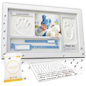 Lalfof® Cadre Empreinte Main Pied Bebe Personnalisable Avec NOM. Kit empreinte bebe. Idéal Comme Cadeau naissance garcon,Cadeau 