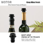 WOTOR Pompe à vide vin avec 4 bouchons, bouchon bouteille vin, réutilisable pour garder le vin frais, accessoires vin