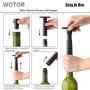 WOTOR Pompe à vide vin avec 4 bouchons, bouchon bouteille vin, réutilisable pour garder le vin frais, accessoires vin