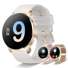 Iaret Montre Connectée Femme avec Appel Bluetooth, 1.32" Smartwatch avec Fonction Féminine Fréquence Cardiaque Sommeil Podometre