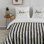 AYSW Sets de Housses de Couettes 220 x 240 cm + Lot 2 Taies d'Oreillers 65 x 65 cm Parure de lit Imprimé Rayure Multicolore 2 Pe
