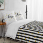 AYSW Sets de Housses de Couettes 220 x 240 cm + Lot 2 Taies d'Oreillers 65 x 65 cm Parure de lit Imprimé Rayure Multicolore 2 Pe