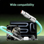 Câble chargeur invisible 2 en 1 avec support, conception double tête USB-A/USB-C vers Type-C, chargeur de téléphone latéral 240