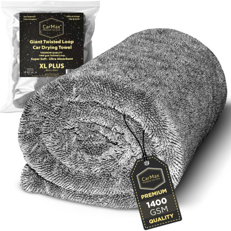 CarMax® - Serviette de Séchage Voiture en Microfibre Twisted Loop – Haute Absorption – Séchage sans Traces – Sûre pour Peinture 