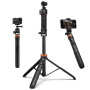 Trépied Smartphone MS27 175cm, Perche a Selfie avec Télécommande, 2 in 1 Trépied pour Appareil Photo et Caméras de Sport avec vi