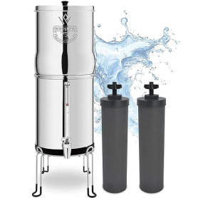 Weeplow® Neptune - Système de Filtration d'Eau par Gravité 11 Litres AISI 304 avec 2 Eléments de Purification O'Pure 2, Robinet