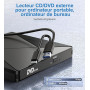 Lecteur CD/DVD Externe pour PC, USB 3.0 et USB-C Graveur DVD Externe Optique Portable CD/DVD -/+RW Drive, Mince DVD Player Trans