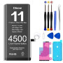 Batterie pour iPhone 11, 4500mAh Batterie de Remplacement Lithium Li-ION Haute Capacité, Batterie Interne pour iPhone 11 pour mo