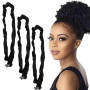 3Pcs Adjustable Hair Tie chouchous réglables satin pour cheveux afro bouffants, élastiques style long pour cheveux naturels épai
