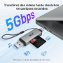 Acer Lecteur de Carte SD 3.0, SD Card Reader USB C et USB 3.0 pour SD/Micro SD/SDHC/SDXC/MMC, Compatible avec iPhone 17 Pro, Mac