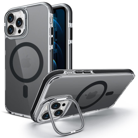 NEWSONA Coque pour iPhone 12/12 Pro [Noir Translucide Anti-Jaunissement],Compatible avec MagSafe, Étui Magnétique Antidérapant a
