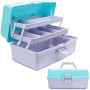 Boîte de rangement multifonction à trois couches-Boîte à outils pliable pour loisirs créatifs, fournitures de couture, boîte à m