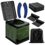 Zorplex Toilette de Camping Portable Pliable, WC de Voyage Léger avec Coussin, 24 Sacs Jetables & Sac de Transport, Seau Hygiéni