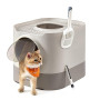 Feandrea Bac à Litière, Litière pour Chat XXL, avec Couvercle, Plateau Amovible, Pelle, Brosse, Espace pour Grands Chats, Moins